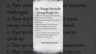 6 Habits of Mentally Strong People — Your Life Will Change  #successhabits #PositiveMindset #shorts