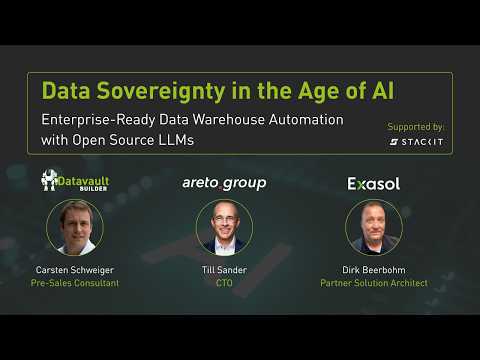 Data Sovereignty in the Age of AI | Webinar with areto, Exasol & Datavault Builder