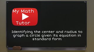 ALEKS | Identifying the center and radius to graph a circle given its equation in standard form