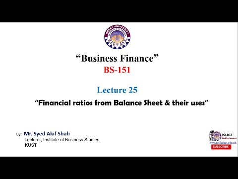 Financial Ratios from Balance Sheet and their Uses