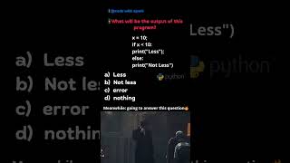 Python logical question 🙌// pythonquiz🔥#shorts #python #pythonquiz #memes #sigma #programming