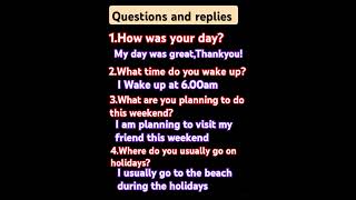 questions and replies #quicklearning #englishgrammar #englishvocabulary #englishspeaking #english