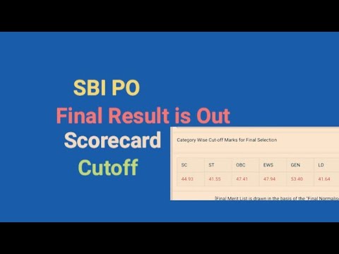 SBI PO Result out 2022 l SBI PO Scorecard 2022 ! SBI PO Cutoff 2022