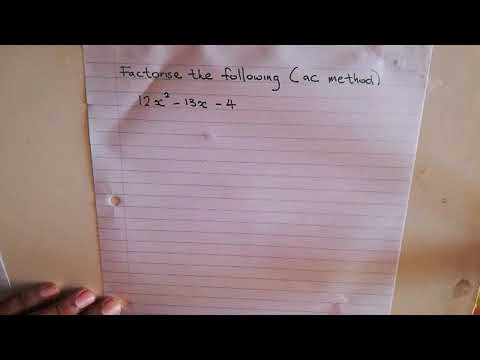 Factorisation of Quadratic Trinomials using the ac method