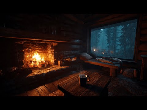 ASMR Fireplace & Heavy Rain Sounds 🌧️ | Sleep Instantly