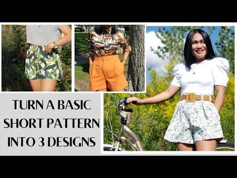 HOW TO TURN A BASIC SHORTS PATTERN INTO 3 DIFFERENT DESIGNS | SHORTS TUTORIAL | JULMARIE'S STUDIO