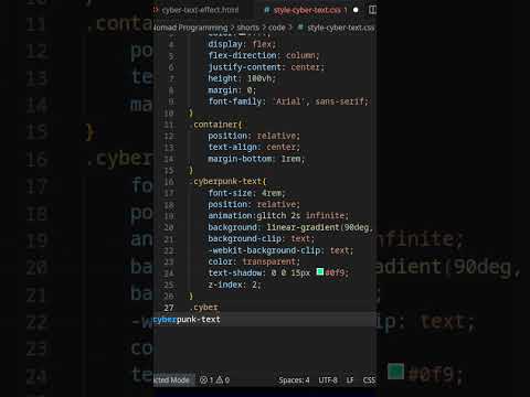Neon Effect in HTML5 & CSS #shorts