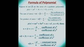 Formula of Polynomial  #viral#shortvideos#education#educational#math#mathematics#mathsformula#cl10th