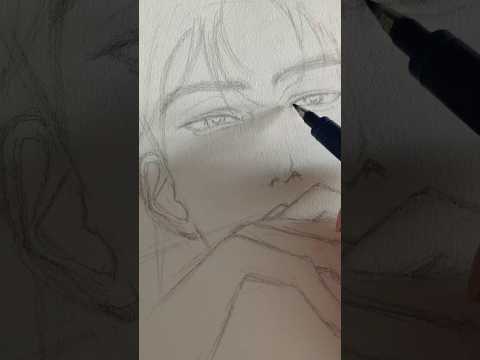 Inking a sketch is always so nerve wracking 😬 #ink #art #drawing #fyp