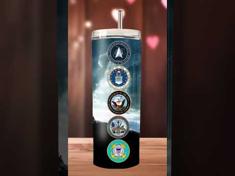 US Marines 20 oz skinny tumbler  can personalize.