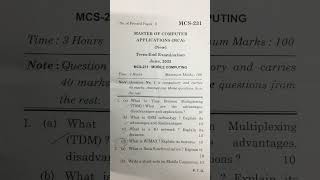 MCS-231 / Mobile computing / MCA NEW / semester 4 / Question paper / June 2023