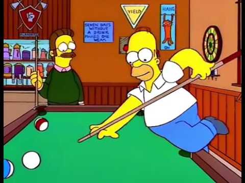 Homer tries to play pool