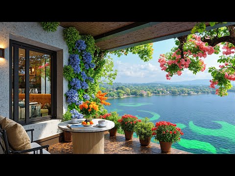 🌸 Spring Morning Café Jazz | Gentle Jazz Music at Outdoor Coffee Spot for Study & Relaxation