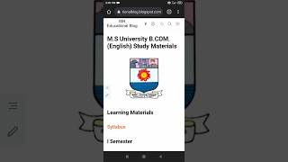 M.S University B.Com Study Materials