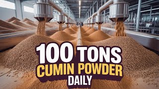 Inside The Mega Factory Making 100 Tons of Cumin Powder Daily! (Satisfying)