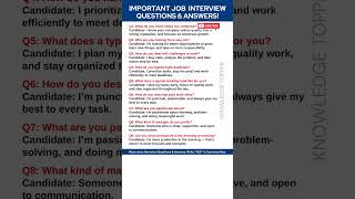 9 Most Important Job Interview Questions and Answers