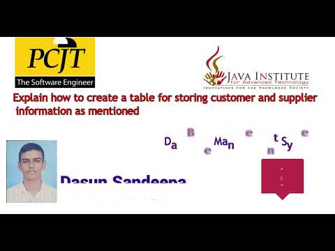 DBMS Task 12 : Explain how to create a table for storing customer and supplier information as mentio