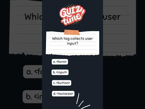 Which Tag Collects User Input? #HTMLForms #UserInput #CodingJourney #HTMLShorts