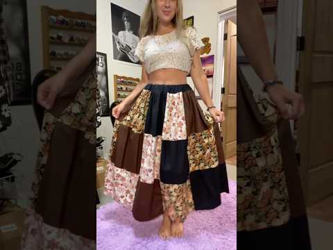 Made my first patchwork skirt today 🥰❤️ #sewing #depopseller #diy #upcycling #depop  #handmade