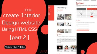 Create Interior Design Website Using [ HTML CSS ] [ part 2 ] With Source Code