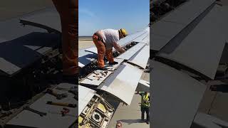 Aircraft Wing Maintenance Up Close ✈️ | Airbus A320 Flap System Work