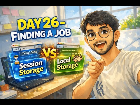 Day 26 of Finding a Job Series | Session Storage vs Local Storage Explained | 90 Days Job Hunt