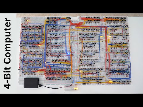 How to Build a 4-Bit Computer on Breadboards Using Individual Transistors