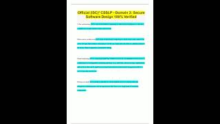Official ISC CSSLP Domain 3 Secure Software Design 100 Verified1189