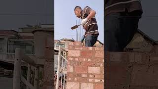 Wall brick construction process #short #machinery #tools