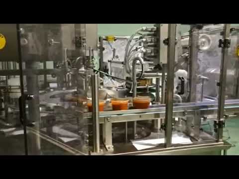 Servo-Driven Rotary Filling and Sealing Machine for Soup with Particulates