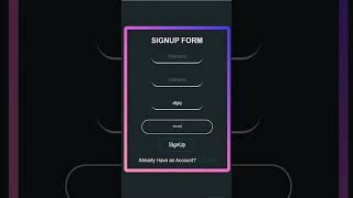 Animated Sign Up Form Html &CSS #css #websitedesign #html #cssdesign #boxshadow #miniproject #cards