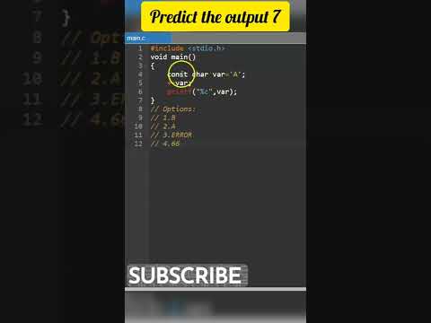 C Programming - Predict the output 7 #shorts #short #c #coding #tamil #it #interview #job