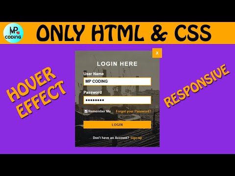 Creating Login Page Using HTML and CSS | Form Design in HTML & CSS | CSS Login Form | MP CODING | ❤️