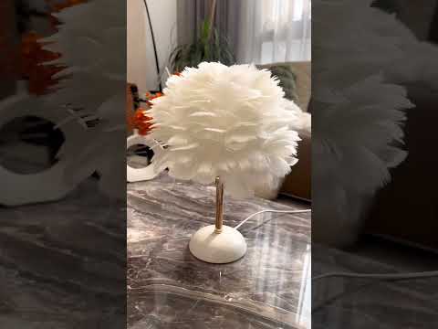 Elegant Feather Table Lamp for Soft Ambient Lighting for Your Bedroom or Desk