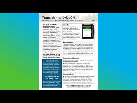 Transition to DriveON Bulletin 2 - Released September 23, 2024.