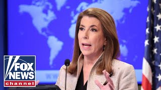 Tammy Bruce holds a State Department briefing