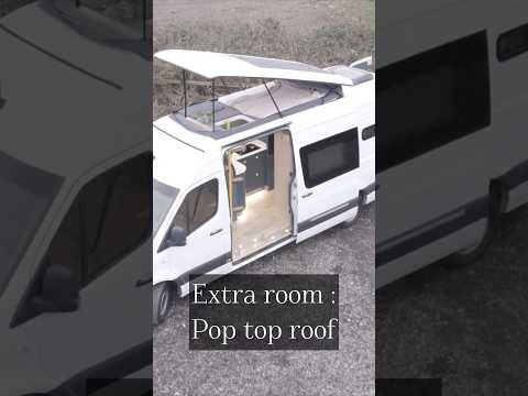 Pop top roof on a sprinter LWB. Extra space !!! #poptoproof#poptop#rooftent#vanconversion