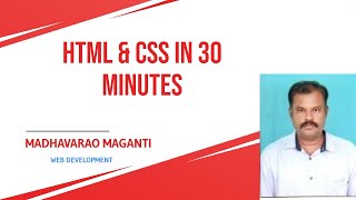 HTML & CSS in 30 MINUTES # HTML #CSS #STYLE IN HTML # WEB DEVELOPMENT
