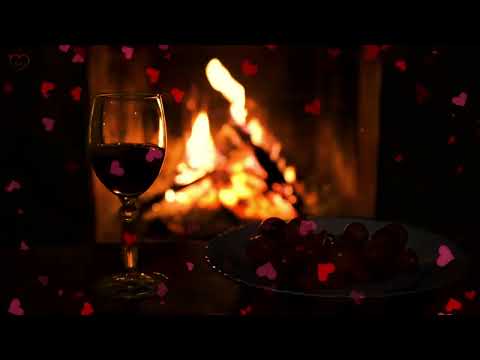 Romantic Music for Love Night❤️Crackling Fireplace & Love Making Music 3 Hours, Wine and Chill Music