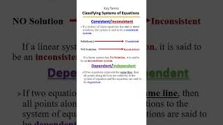 Key Terms for Classifying Systems of Linear Equations 🤓🔍 Basics