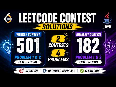 Weekly Contest 501 + Biweekly 182 | Easy & Medium Solutions with Intuition