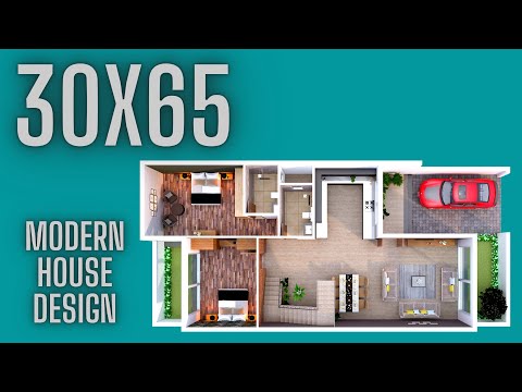 30x65 house plan 30' X 65' घर का नक्शा ! 30 x 65 house design with interior