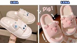 Lisa or Lena ||Kawai Slippers Editions / Kawai shoes #Kawaiislippers #cutestuff #chooseone #viral