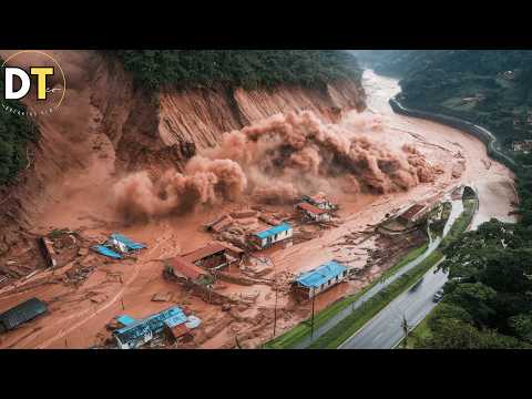 Mass evacuation in Colombia! Flooding and landslide major destruction in Sabaneta!