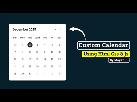 Build a Real Calendar Using HTML, CSS & JavaScript | Dynamic Calendar UI | MayanCoders