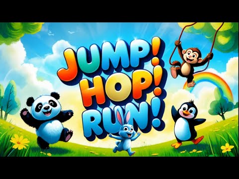 Jump, Hop, Run! – Fun & Energetic Kids Exercise Song for Preschoolers | Get Moving! 🐼🐰🐵🐧