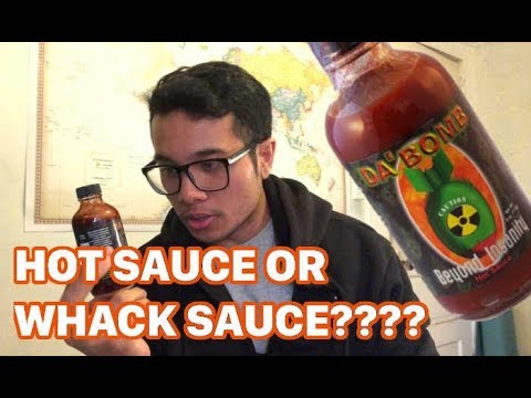 Eating Da Bomb Hot Sauce
