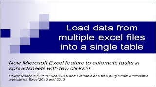 Excel Power Query #2, Loading data from multiple excel files into a single table