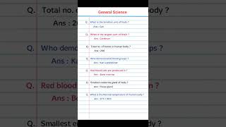 Science questions and answers #gkquestion #generalknowledge #cell #bloodgroup #biology#doctor #neet
