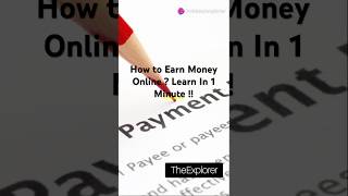 How to earn online. Spare your 1 minute to learn. #learntoearnonline